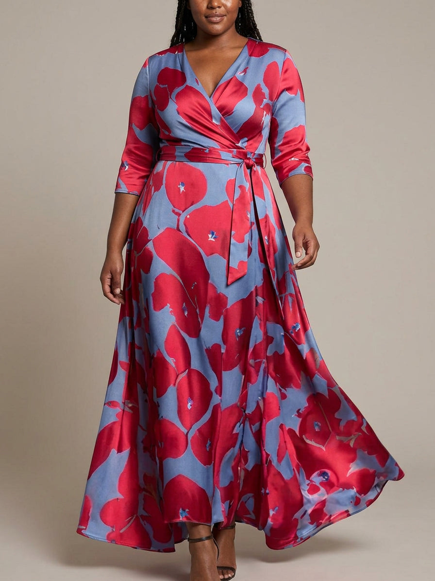 Lea | Seaside Glam Elegant Mid Sleeve Maxi Dress Ensemble