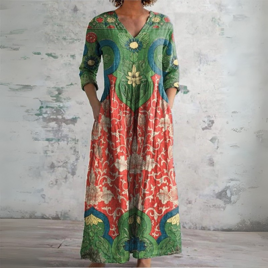 Jeanie | Vintage Floral Maxi Dress