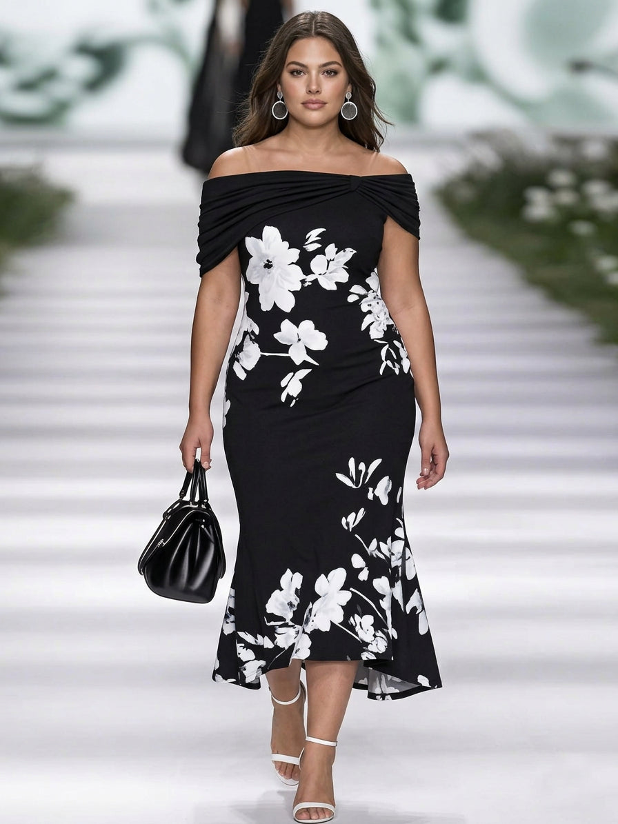 Frederique | Elegant Floral Print Dress