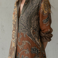 Vintage set: paisley print button shirt with rolled sleeves